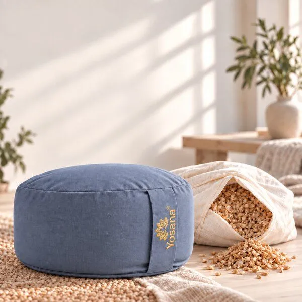 Yosana Yosana Yogakissen rund, Meditationskissen 30x15cm, Indigo dust, – Produktbild 7 von 8