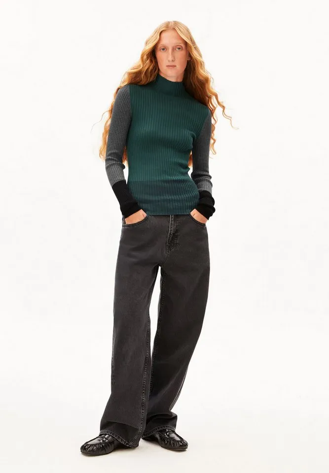 ARMEDANGELS ARMEDANGELS Strickpullover ALAANIA PATCH Fitted, Grün, – Produktbild 2 von 5