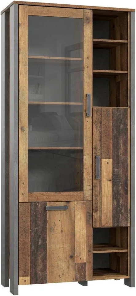FORTE Highboard Clif, Höhe 205 cm, Beige, – Produktbild 3 von 5