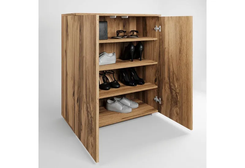 OTTO home Schuhkommode Paris, zwei Türen mit verstellbaren Einlegeböden, Breite 70cm, Braun, – Produktbild 5 von 5