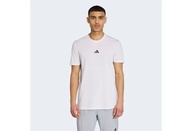 adidas Performance adidas Performance T-Shirt DESIGNED FOR TRAINING WORKOUT mit Rundhalsausschnitt, ohne Verschluss, sportlicher Stil, Weiß, – Produktbild 1 von 4