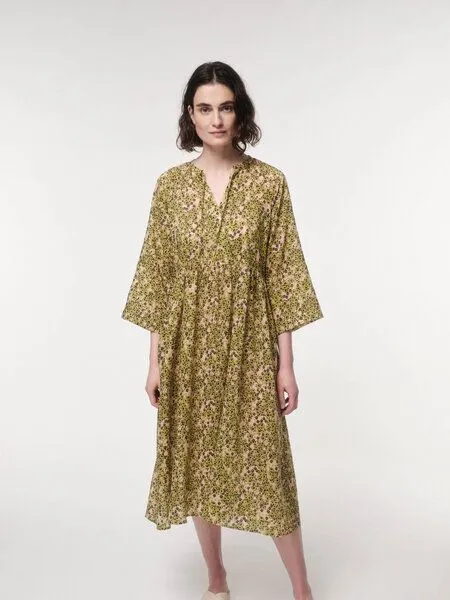 LANIUS LANIUS Midikleid Print Flower Field aus TENCEL, Print flower field biscuit, – Produktbild 1 von 4