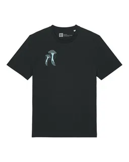 ilovemixtapes ilovemixtapes Quallen – Handbedrucktes Bio T-Shirt - Türkis / Schwarz – Produktbild 1 von 1
