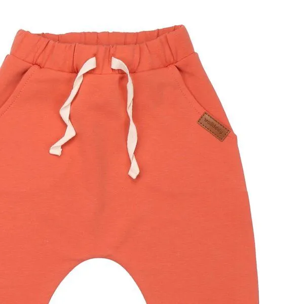 Walkiddy Kinder Baggy-Hose GOTS zertifiziert – Orange, Bund mit Kordel, weich & bequem | von Walkiddy, Orange, – Produktbild 2 von 2