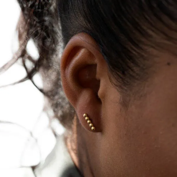 MOANINA MOANINA Ohrringe Santo Minimal Studs - 925 Silber/18k Gold Vermeil, Gold, – Produktbild 2 von 3