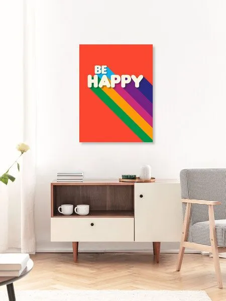 Photocircle Photocircle Poster / Leinwandbild - Be Happy – Produktbild 3 von 4