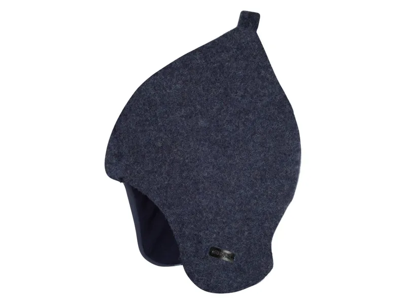 Pure pure by Bauer PURE PURE by Bauer Baby und Kindermütze mit Zipfel Bio-Merinowolle Fleece marine Gr.49, Blau, – Produktbild 1 von 1
