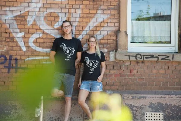 päfjes päfjes Vogel Dodo Polly - Fair gehandeltes Frauen T-Shirt - Slub Black – Produktbild 3 von 3