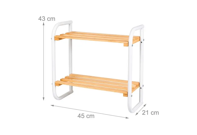 RELAXDAYS RELAXDAYS Standregal Regal Bambus & Metall, 1-tlg., Holzoptik-Weiß, Braun, – Produktbild 4 von 5