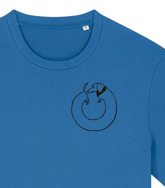 päfjes päfjes Dackel Hund Kreis Po - Unisex Männer T-Shirt Bio & Fair, Mindful blue (blau), – Produktbild 2 von 4