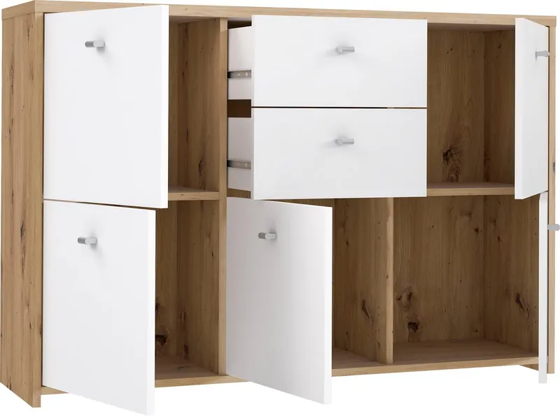 FORTE Kommode CHEST, Breite ca. 114 cm, Weiß, – Produktbild 5 von 5