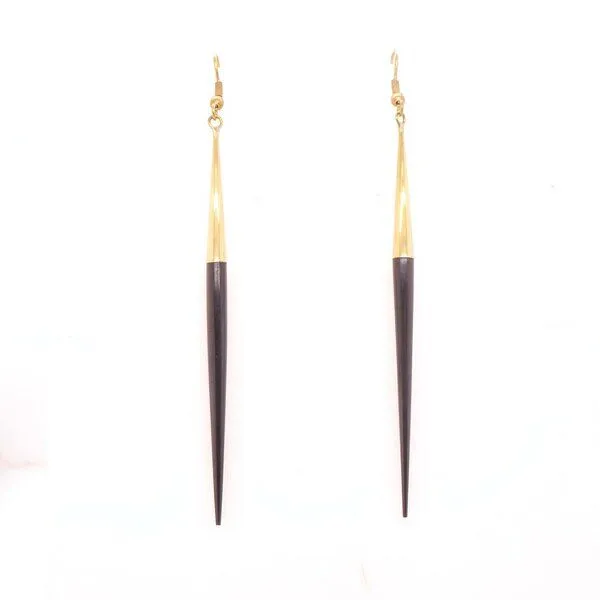 Bawa Hope Bawa Hope Messingohrring "Fine Spike Horn schwarz" – Produktbild 2 von 2