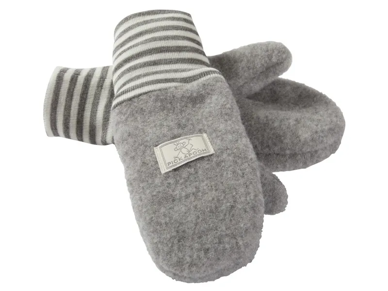 Pickapooh Pickapooh Baby und Kinder Fäustlinge Bio-Merinowolle Fleece grau Gr.2 (bis 2 Jahre), Grau, – Produktbild 1 von 2