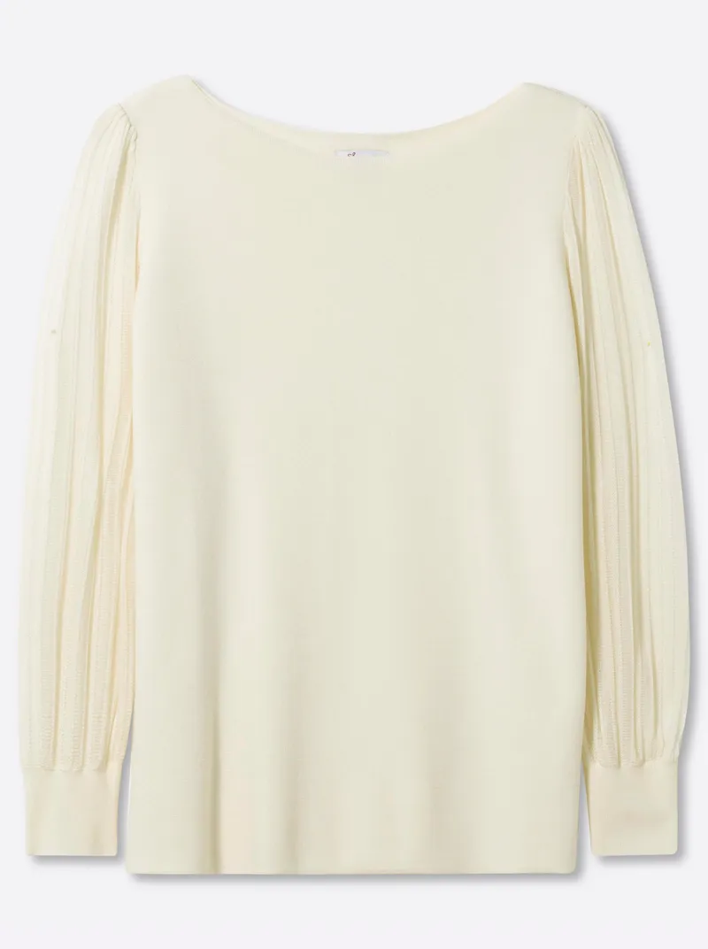 sheego Langarm-Pullover, Champagner, – Produktbild 1 von 2