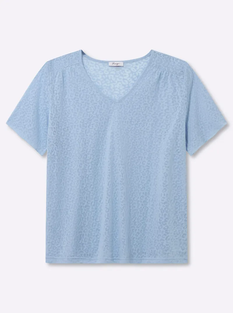 sheego V-Shirt eisblau, Eisblau, – Produktbild 1 von 2