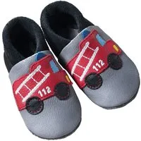Orangenkinder Kinder Lederpuschen Krabbelschuhe Bio-Leder "Feuerwehr" Gr.26/27 – Produktbild 1 von 1
