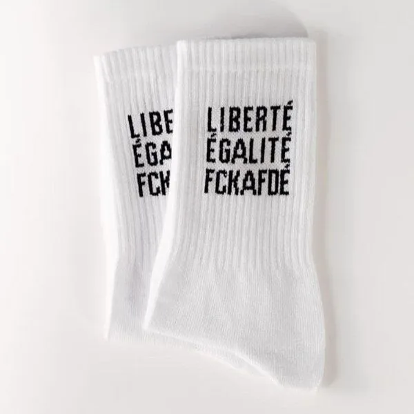 arrel arrel FCKAFDÉ Statement Socken, Weiß/schwarz(weiß), – Produktbild 1 von 1