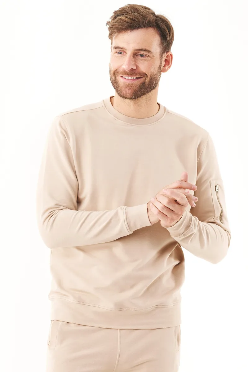 ORGANICATION ORGANICATION Herren vegan Sweatshirt Beige, Beige, – Produktbild 2 von 2