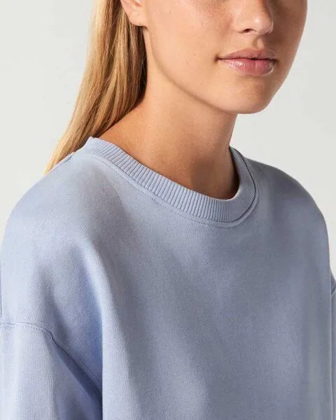 YTWOO YTWOO Lässiges Sweatshirt in Bio-Qualität, Pullover, Sweater, Unisex, Hellblau, – Produktbild 4 von 4