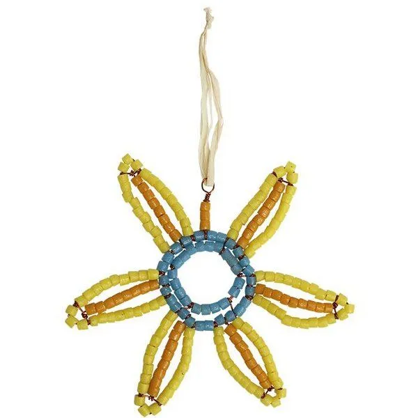 Global Mamas Global Mamas Upcycling Christbaumschmuck - Sonnenblume - Geschenkdeko - Weihnachtsdeko – Produktbild 1 von 1