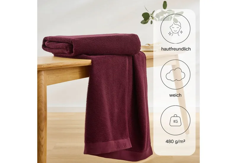 s.Oliver s.Oliver Saunatuch s. Oliver Saunatuch, Walkfrottier (1-St), weich & saugstark, Rot, – Produktbild 1 von 4