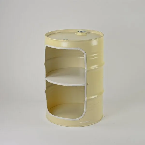 Lockengelöt Lockengelöt Nachttisch/Couchtisch aus einem kleinen Ölfass, Beige, – Produktbild 1 von 1