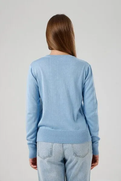 GORG GORG Damen Strickpullover mit Rundhalsausschnitt, Hellblau, – Produktbild 2 von 4