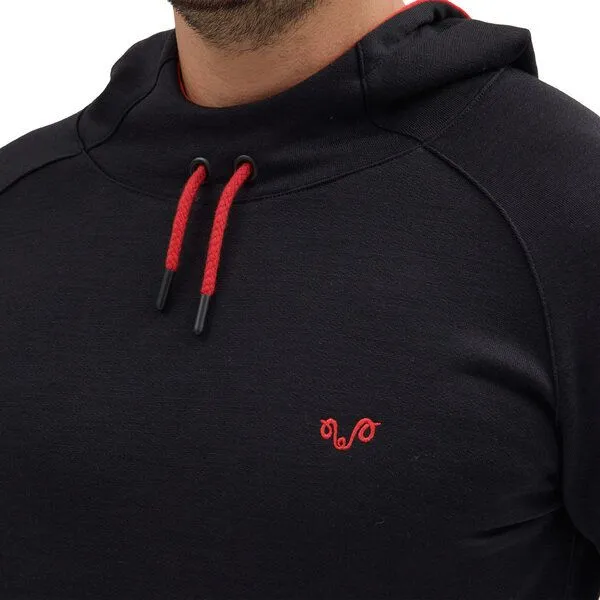 Woolona Woolona Kapuzenpullover - SCOUT - 100% Merinowolle, Schwarz, – Produktbild 2 von 2