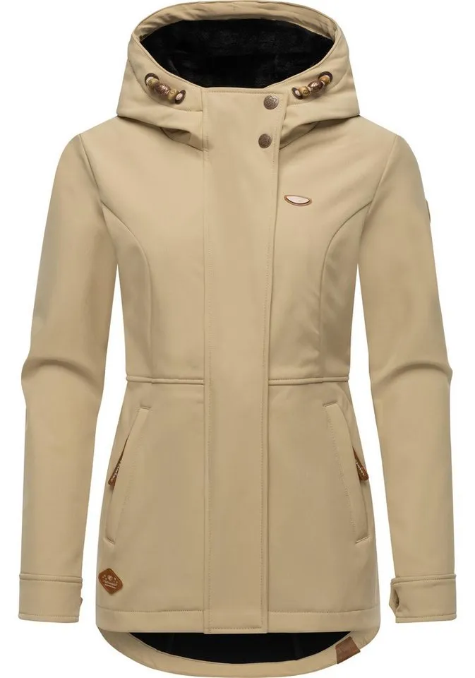 ragwear ragwear Softshelljacke Yba sportliche Damen Outdoorjacke mit Kapuze, Braun, – Produktbild 2 von 5