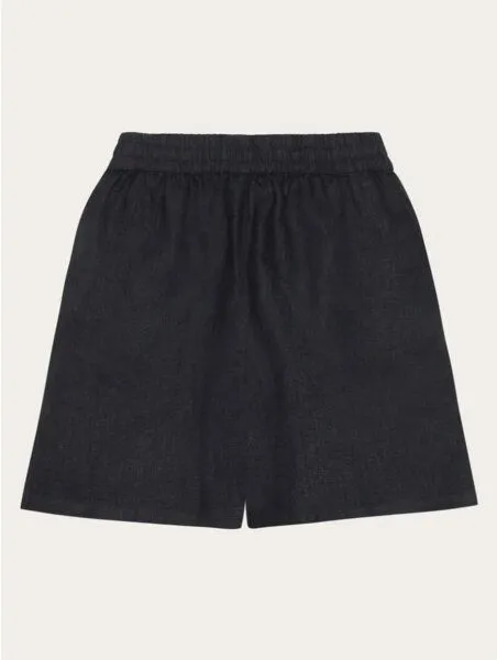 KnowledgeCotton Apparel KnowledgeCotton Apparel Posey Wide Mid-Rise Linen Shorts, Black jet (schwarz), – Produktbild 2 von 3
