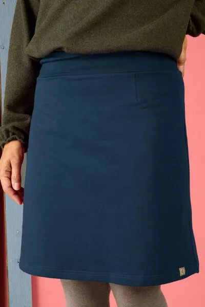 La Gitana La Gitana Damen Rock Sweatstoff A-Linie „Aurian“ nachhaltig & fair, Blau, – Produktbild 3 von 3