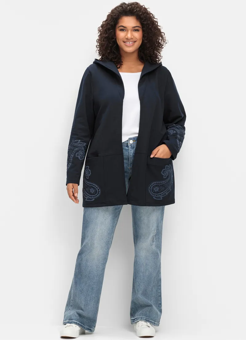 sheego by Joe Browns Sweatjacke, Dunkelblau, – Produktbild 2 von 2