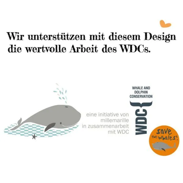 Millemarille Millemarille Spucktuch antibakteriell Bambussfrottee, Save the whales, – Produktbild 4 von 4