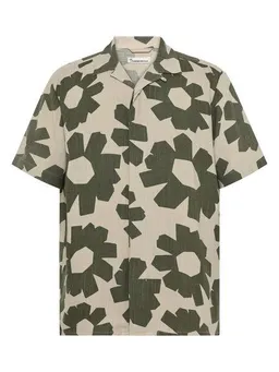 KnowledgeCotton Apparel KnowledgeCotton Apparel Lockeres Kurzarmhemd mit Print aus Ecovero und Bio-Leinen – Produktbild 1 von 1