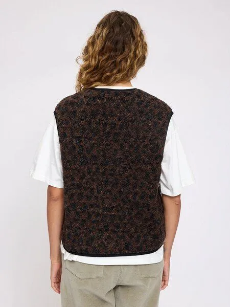 Mazine Mazine Printed Teddy Weste mit Leo-Muster, Chocolate brown (braun), – Produktbild 3 von 3