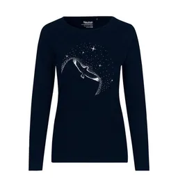 HANDGEDRUCKT HANDGEDRUCKT "Sternstunde" Frauen Longsleeve aus reiner Biobaumwolle (kbA) – Produktbild 1 von 1