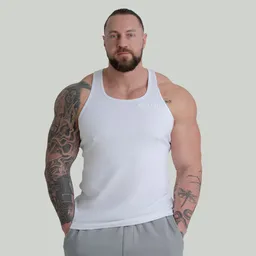 GymBeam OG1 STRIX Tank Top Ribbed in White XL – Produktbild 1 von 1