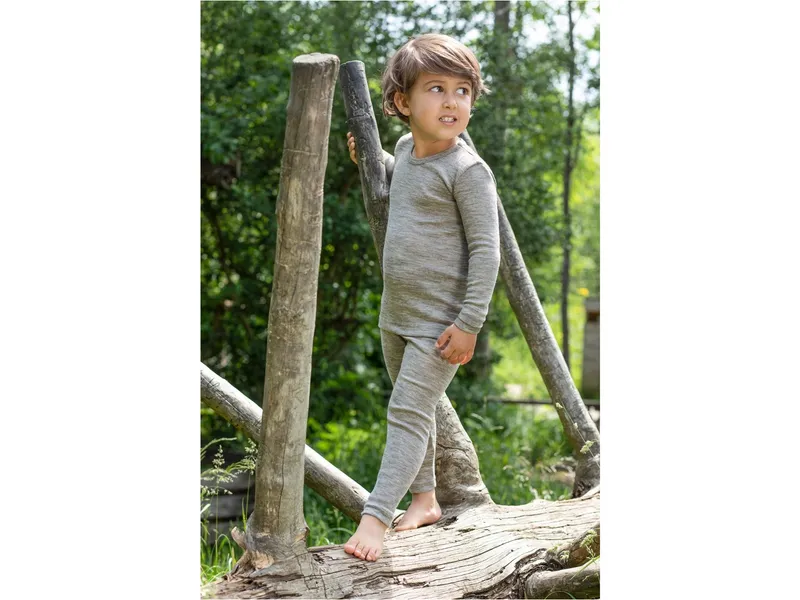 Engel natur Engel Natur Kinder Leggings Wolle Seide grau-melange Gr.104, Grau, – Produktbild 2 von 2