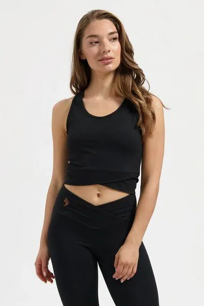 Urban Goddess Urban Goddess Sati Yoga Crop Tank Top, Onyx black (schwarz), – Produktbild 1 von 4
