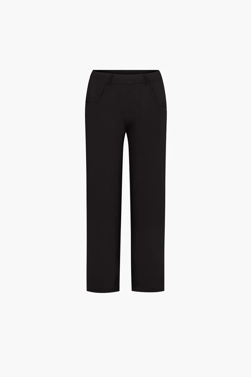 LAURIE LAURIE Damen vegan Hose Donna Loose Jersey Sl Schwarz, Schwarz, – Produktbild 1 von 2