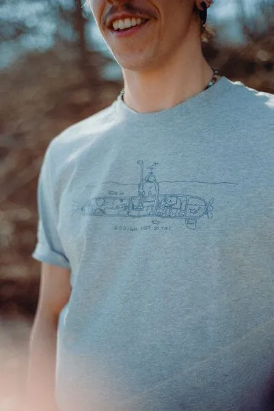 FÄDD FÄDD Herren T-Shirt Rundhals aus Bio-Baumwolle "U-BOOT RÜDIGER", Grau, – Produktbild 4 von 4