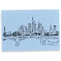 ilovemixtapes ilovemixtapes Postkarte „Frankfurt“ – zwischen Skyline und Papierboot A6 – Produktbild 1 von 1