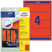 Avery Zweckform 80 Rückenschilder für Rücken 70-80 mm, 192 x 61 mm rot – Produktbild 1 von 1