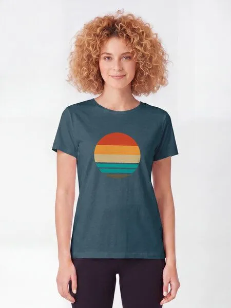 watapparel watapparel T-Shirt Frauen Retro Sunset Ocean, Stargazer, – Produktbild 2 von 2