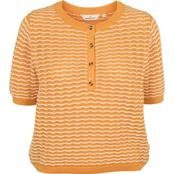 Basic Apparel Basic Apparel Cashi Kurzarmpulli aus Bio-Baumwolle, Gelb, – Produktbild 1 von 1