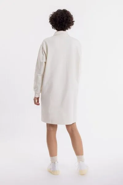 Rotholz Rotholz Polo Kleid aus Bio-Baumwolle, Weiss, – Produktbild 3 von 4