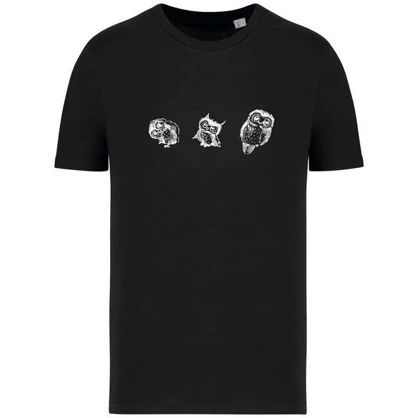 Greenspired Greenspired Basic Bio T-Shirt Three Owls 155g/m² XXS - 4 XL", Schwarz, – Produktbild 1 von 1