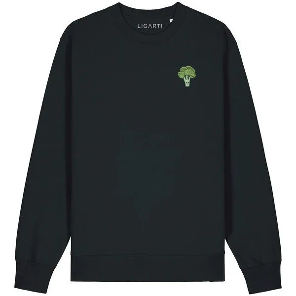 LIGARTI Bestickter Pullover – Brokkoli – LIGARTI Tiermanufaktur, Schwarz, – Produktbild 1 von 2