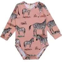 Walkiddy Baby Langarmbody GOTS zertifiziert – Rosa mit Zebramotiven, weich & bequem | von Walkiddy – Produktbild 1 von 1