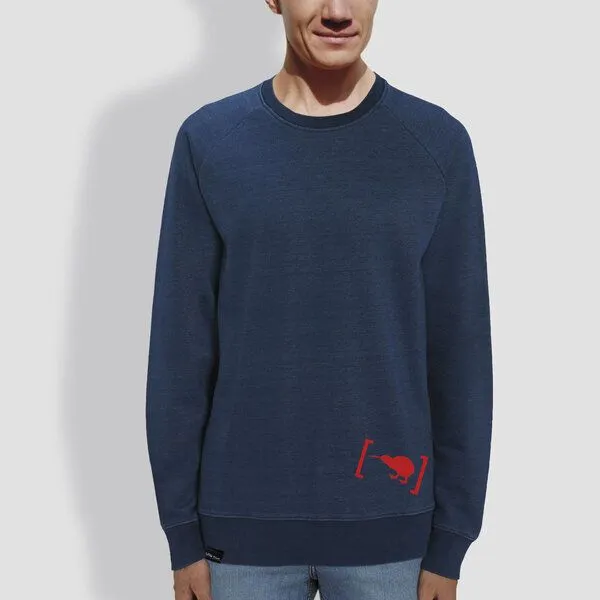 little kiwi little kiwi Herren Sweater, "Klammer", Mid Washed Indigo – Produktbild 1 von 2
